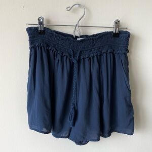 Aritzia Wilfred Navy Blue Flowy Shorts